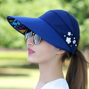 Wide Brim Sun Visor Foldable Picnic Hat Beach UV Protection Scallop Cap For Outd